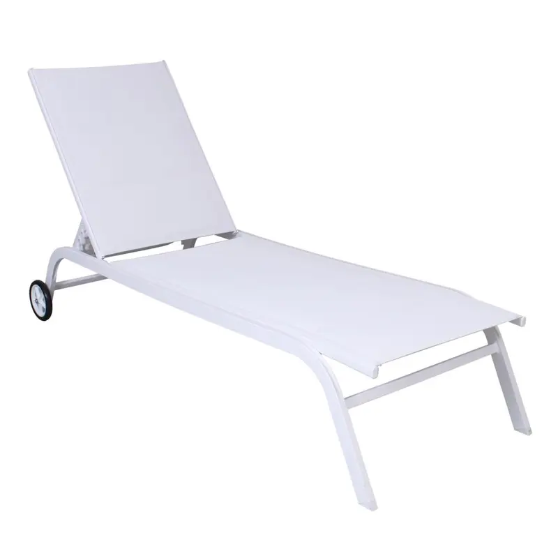 Lettino in alluminio bianco 194X60H35