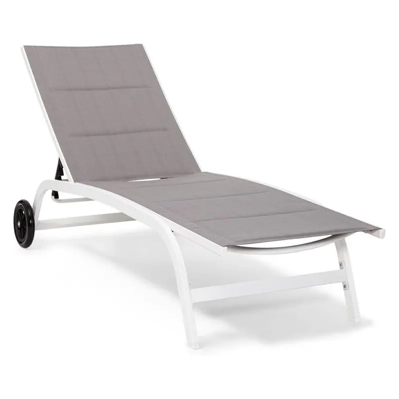 Lettino in alluminio grigio 194X60H35