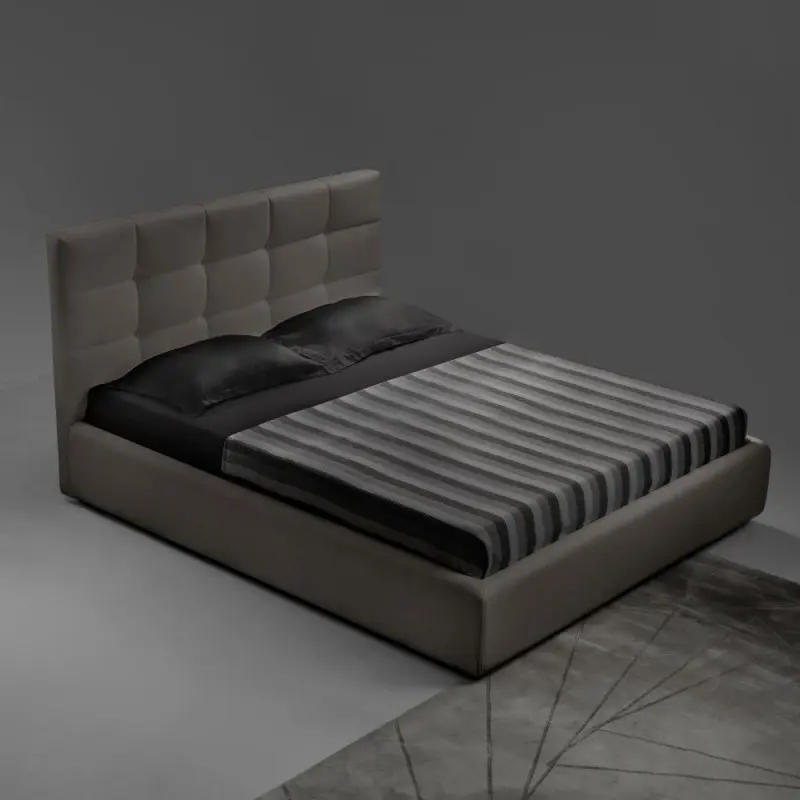 Letto matrimoniale contenitore Napoli tessuto tortora