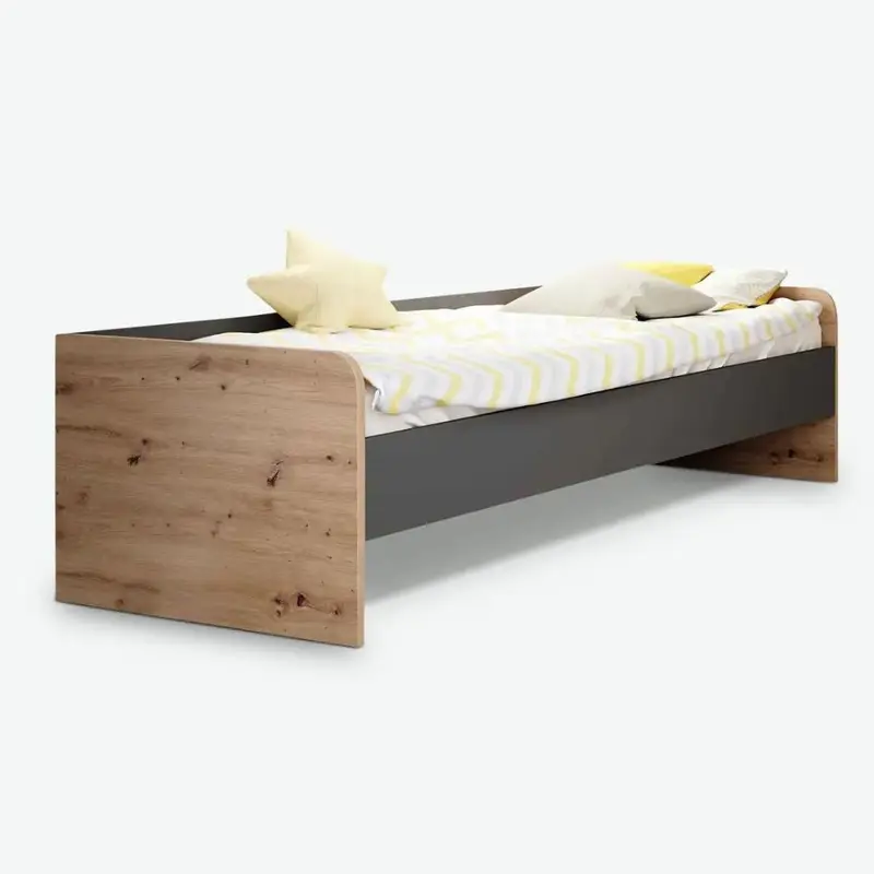 Letto singolo Gap System colore rovere e antracite