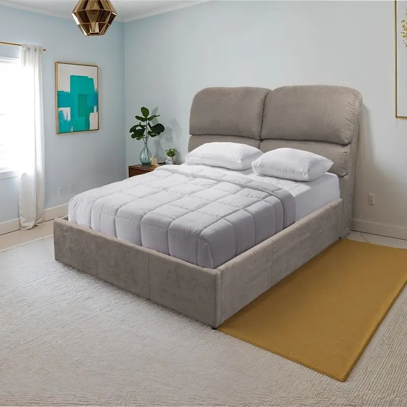 Letto una piazza e mezzo Sofaback contenitore in tessuto Enjoy 03 taupe