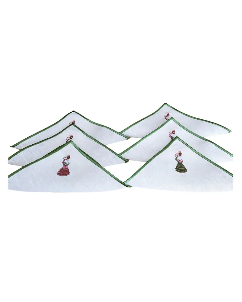 Linen Cocktail Napkins Flamenquitas Set of 6