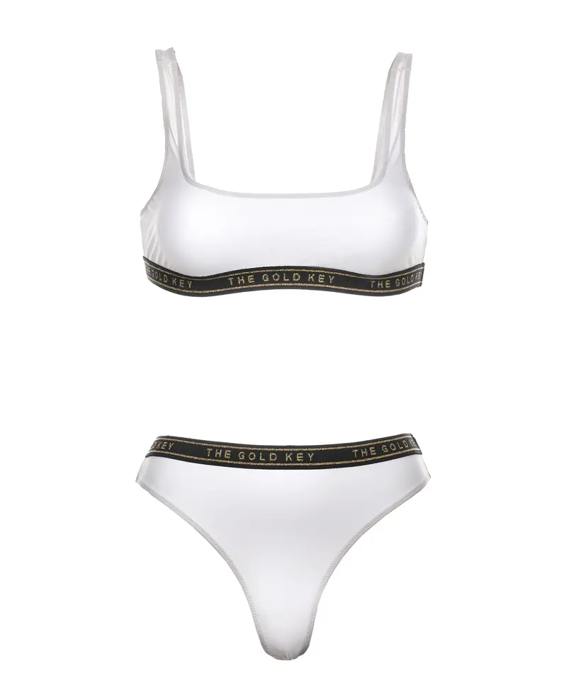 LOGO BRASSIERE BIKINI - WHITE & BLACK
