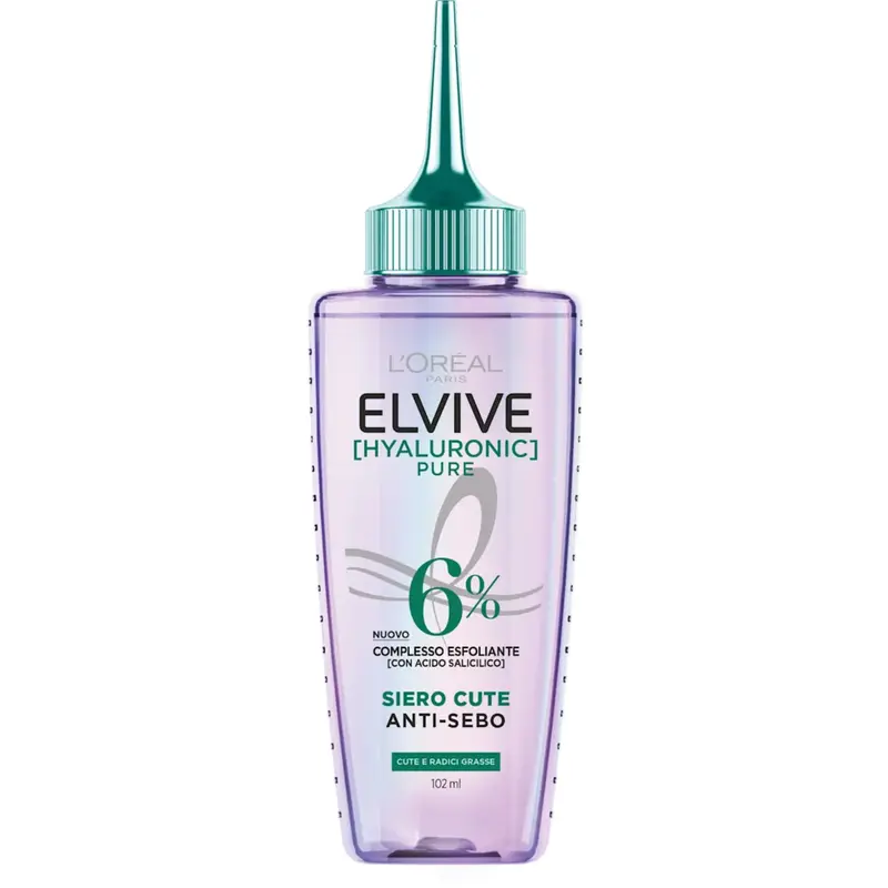 L'OREAL ELVIVE HYALURONIC PURE 6% SIERO CUTE ANTI-SEBO 102ML CUTE E RADICI GRASSE