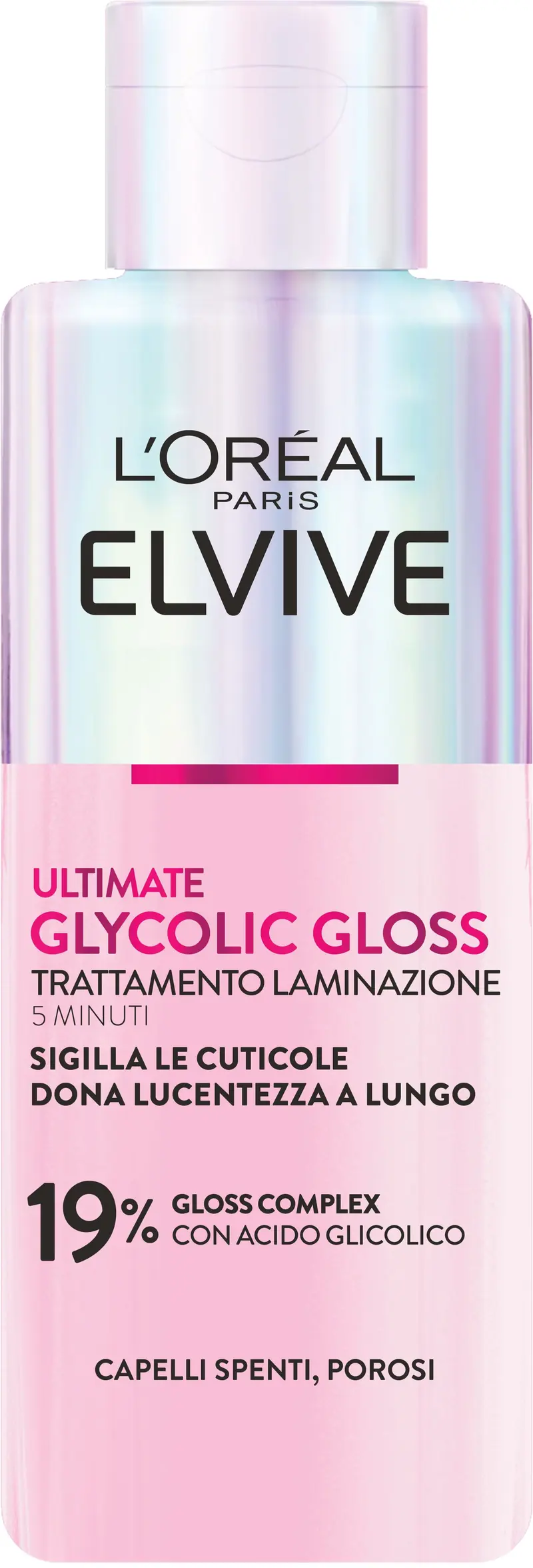 L'OREAL ELVIVE ULTIMATE GLYCOLIC GLOSS TRATTAMENTO LAMINAZIONE 5 MINUTI 200ML 19% GLOSS COMPLEX CON ACIDO GLICOLICO