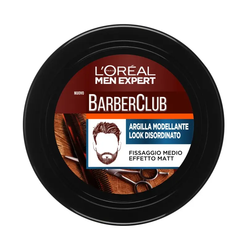L'OREAL MEN BARBER CLUB ARGILLA MODELLANTE LOOK DISORDINATO 75ML FISSAGGIO MEDIO EFFETTO MATT