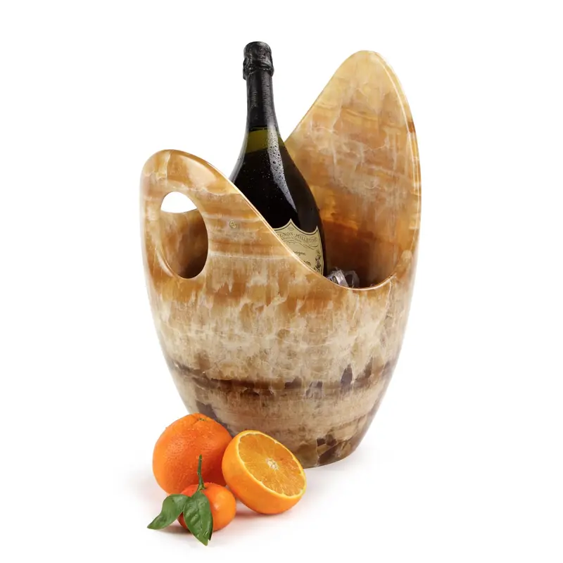 Luxurious Champagne bucket in Amber onyx