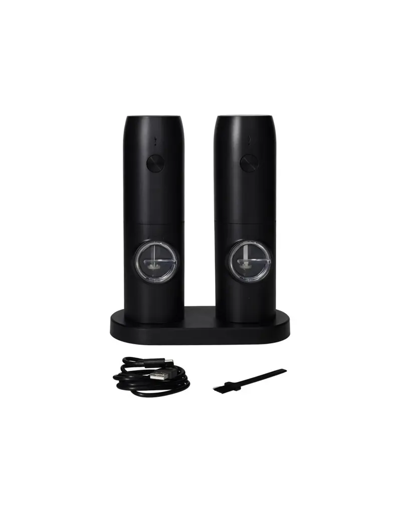 Macina Sale e Pepe Elettrico Ricaricabile Brandani - Set 2pz con Supporto