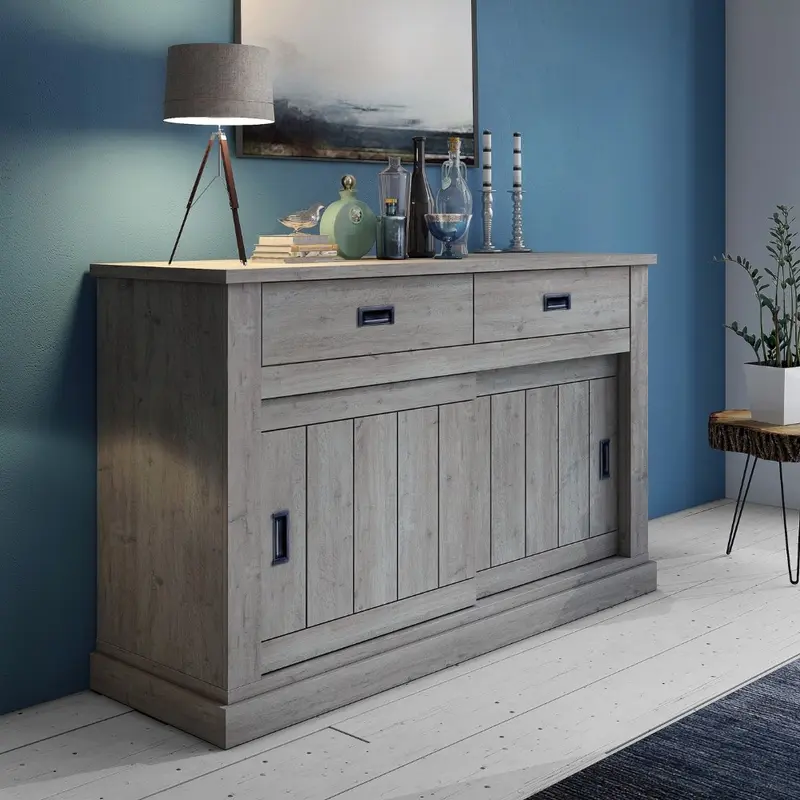 Madia AnthonyIII 52 con 2 ante scorrevoli e 2 cassetti colore ancona oak stile shabby