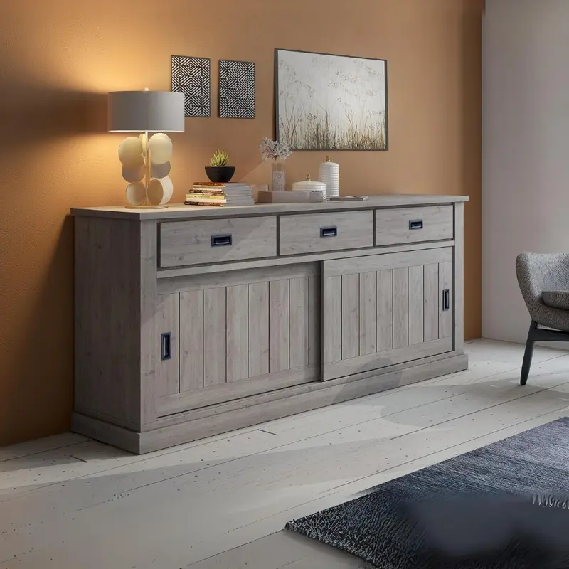 Madia AnthonyIII 67070 con 2 ante scorrevoli e 3 cassetti colore ancona oak stile shabby