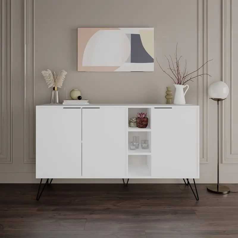 Madia Clara bianco 3 ante 142x35,6x83h