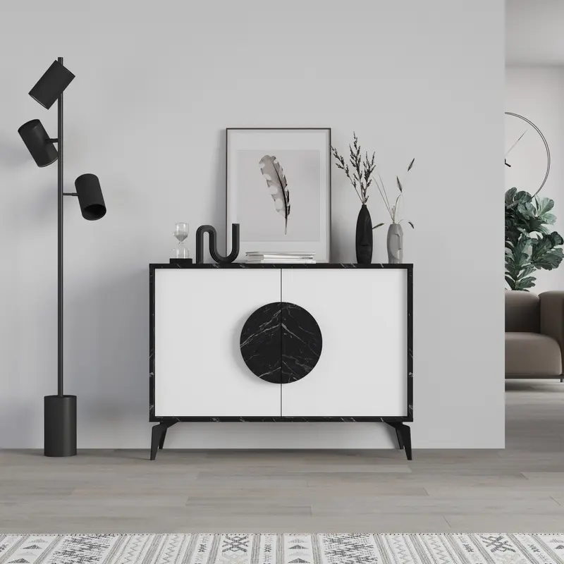 Madia Gora 110 cm struttura colore bendir e ante colore bianco