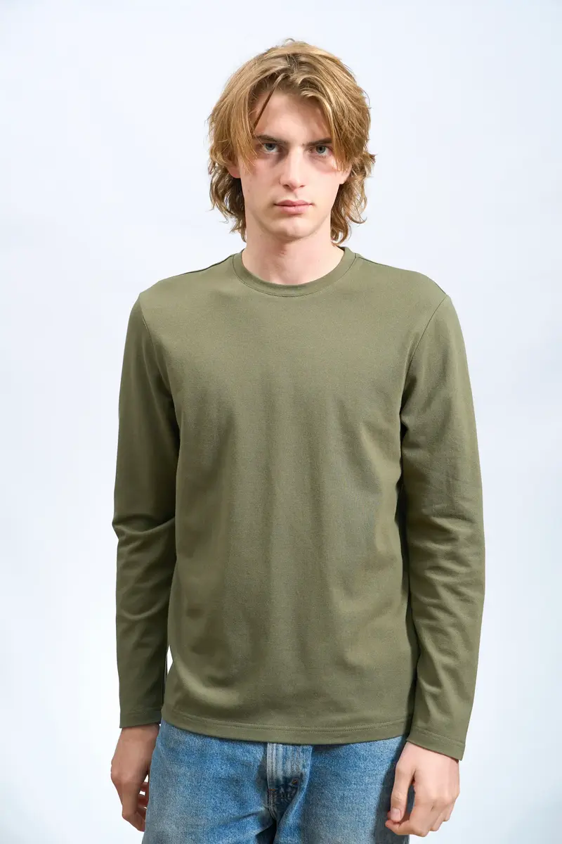 Maglia a Maniche Lunghe Uomo Girocollo in Maglia