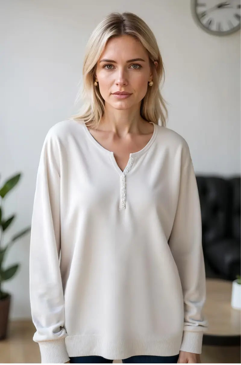 Maglia maniche lunghe scolla a V