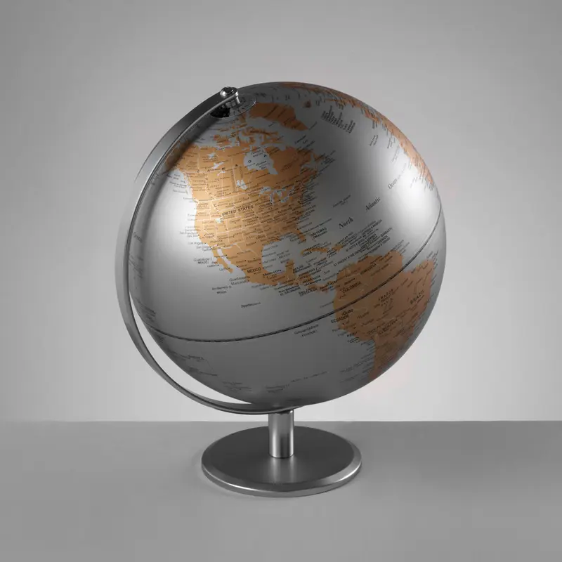 Mappamondo Illuminato in Oro e Metallizzato