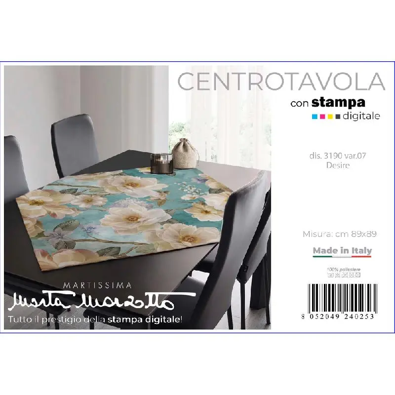 MARTA MARZOTTO CENTROTAVOLA DESIRE DIS 3190 VAR 07 CM.89X89 CELESTE