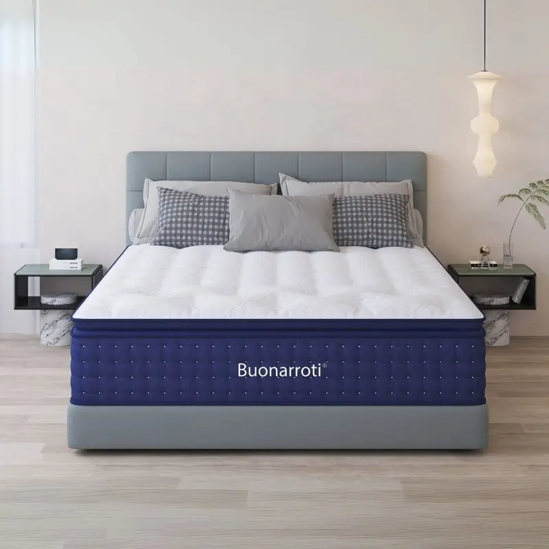 Materasso matrimoniale Atria in memory foam, con tessuto a maglia e molle insacchettate 160x190x33 cm.
