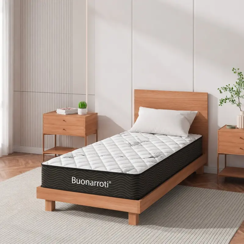 Materasso singolo Tarico 80x190x22.3 H cm. con molle insacchettate e strato in memory foam