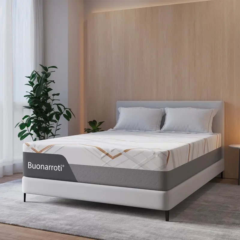 Materasso una piazza e mezza Corvo con memory foam molle insacchettate e tessuto rinfrescante sfoderabile 120x190x30H cm.