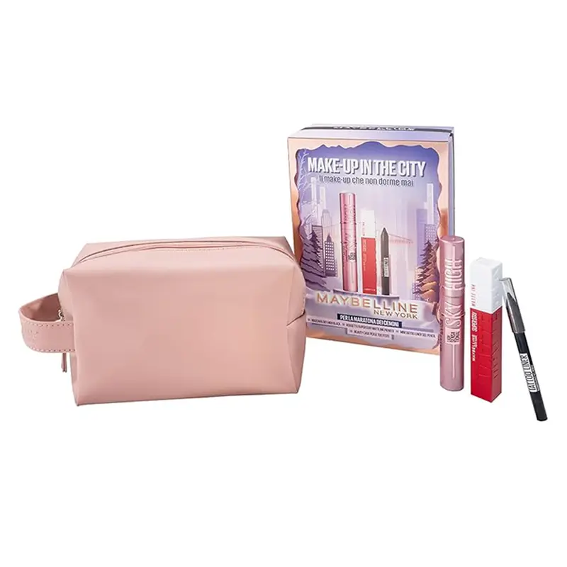 MAYBELLINE NEW YORK BEUTY CASE SOFT TOUCH+MASCARA +ROSSETTO LIQUIDO+MATTITA OCCHI