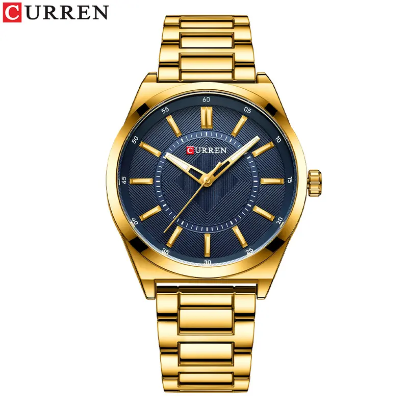 Men’s Classic Gold-Tone Watch – Blue