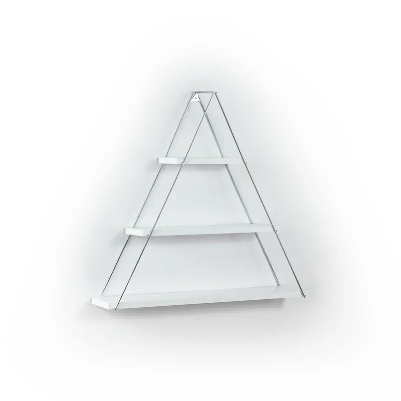 Mensola triangolare 3 ripiani Moset bianco MT191003