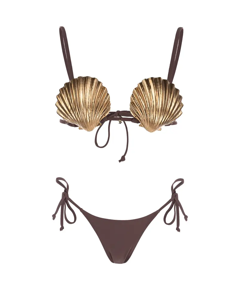 MERMAID BIKINI - BROWN & GOLD