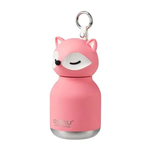 Mini Bestie Volpe Rosa - Borraccia termica da 200 ml con cannuccia