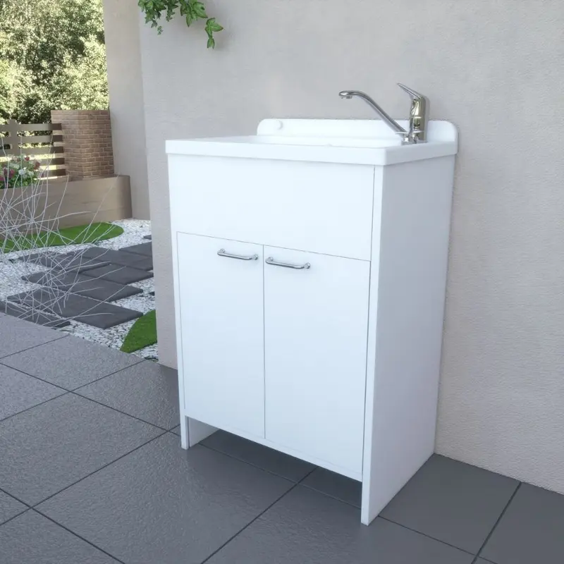 Mobile lavatoio salvaspazio Platone 58x38 cm. colore bianco