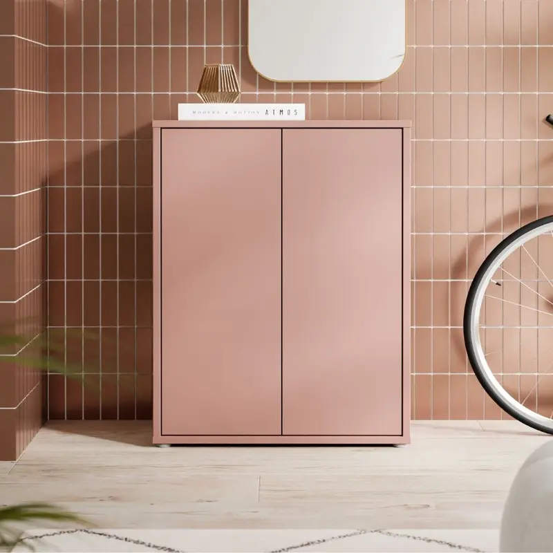 Mobile multiuso Medea 2 ante colore terracotta 74.5x34.9xH 99.1 cm.