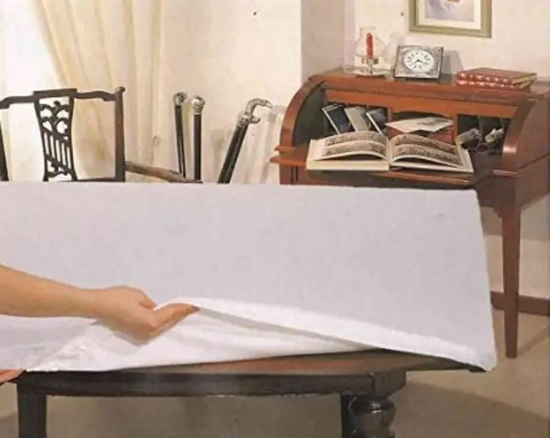 Mollettone copritavolo tavolo rettangolare bianco con eleastico Made Italy
