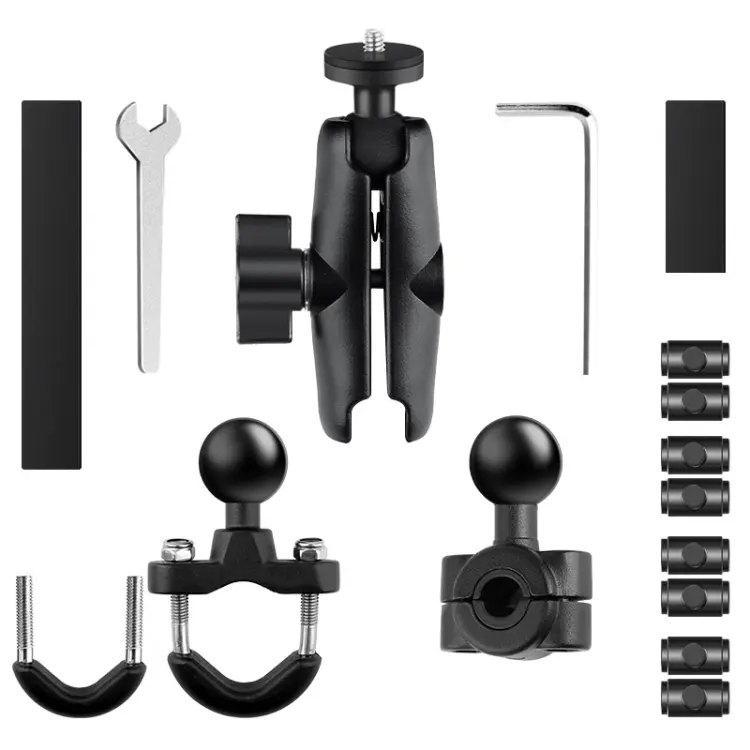Motorcycle Clamps Handlebar Fixed Mount 9 in 1 Wrench O-Type Mount Crabs No Stick