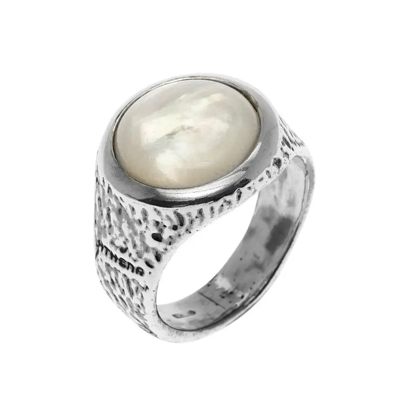 MPAT1230B - ANELLO UNISEX IN ARGENTO 925‰ NATURALE E PIETRA