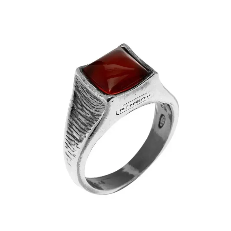 MPAT1235B - ANELLO UOMO IN ARGENTO 925‰ BRUNITO E PIETRA