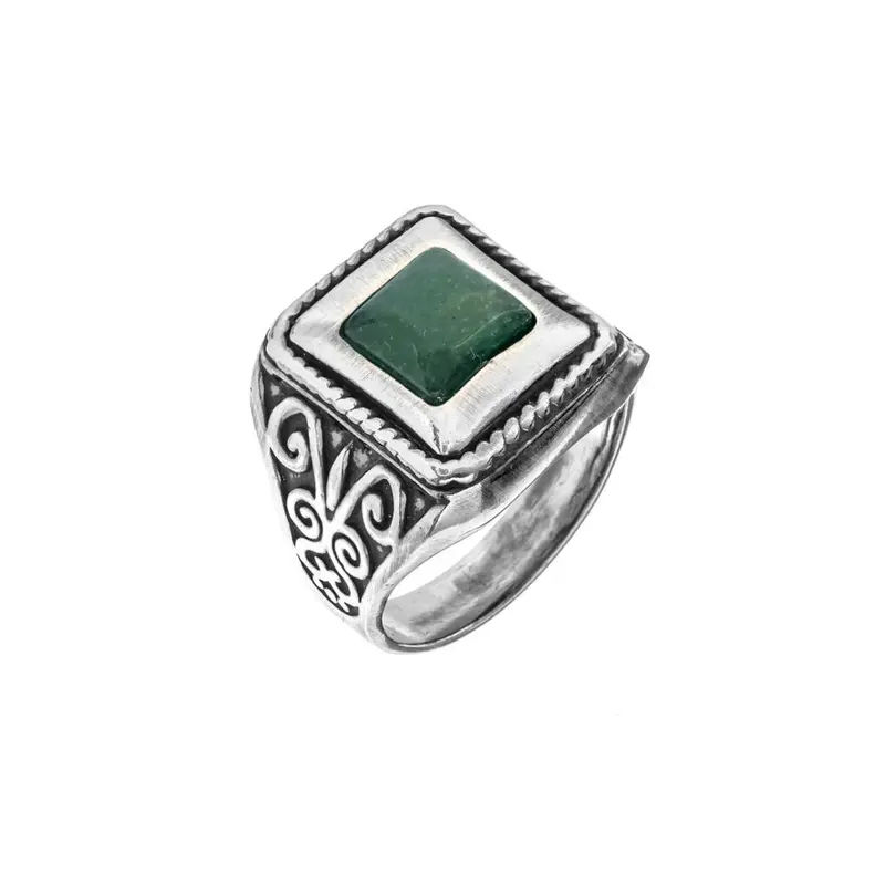 MPAT1284B - ANELLO UOMO IN ARGENTO 925‰ BRUNITO E PIETRA