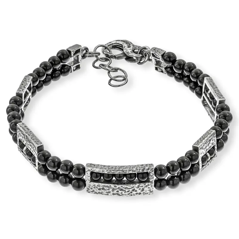 MPBR3227/UB - BRACCIALE IN ARGENTO 925 BRUNITO E PIETRE