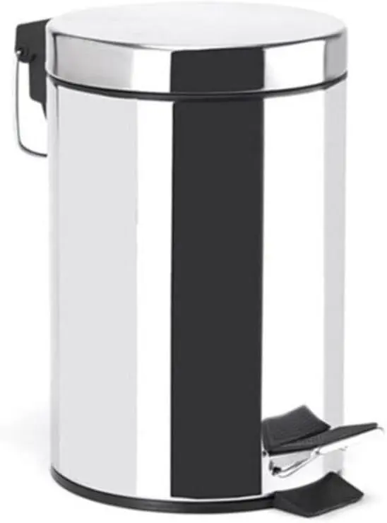 MSV PATTUMIERA DA BAGNO A PEDALE IN ACCIAIO INOX 3L CM.17X25 INOX