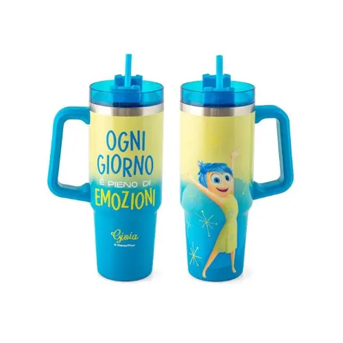 Mug termico in acciaio inox 18/10 con cannuccia inside out gioia lt 0,9H&H
