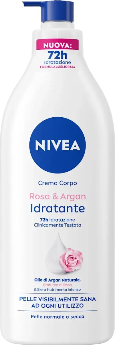 NIVEA CREMA CORPO 500ML IDRATANTE ROSA & ARGAN PELLE NORMALE O SECCA