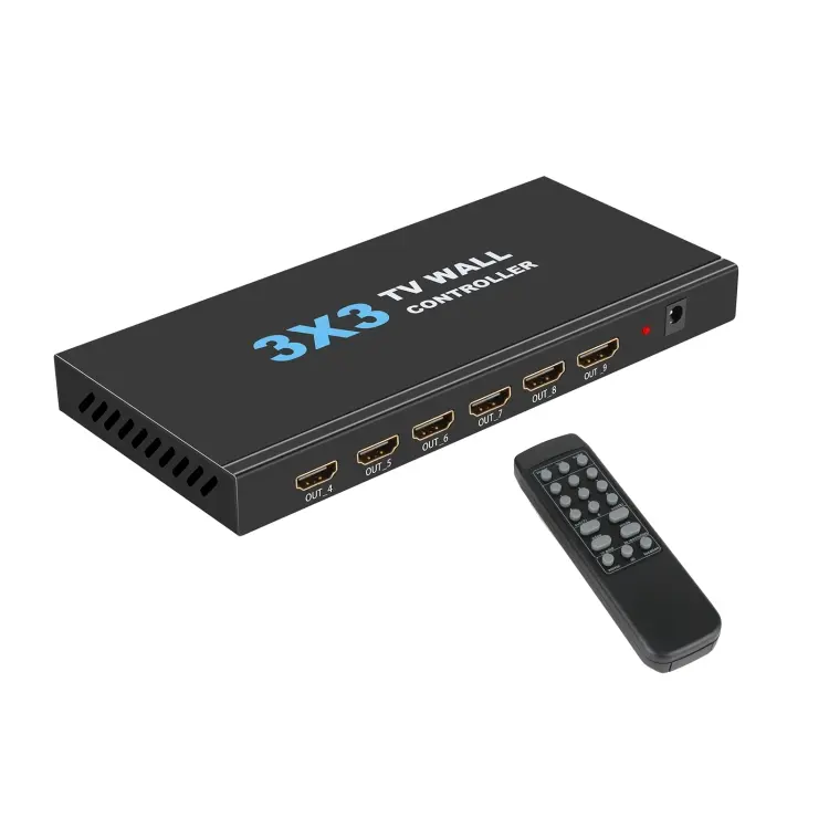 NK-330 3x3 4K 9 Screen HDMI DVI TV Video Wall Controller Splitter Multi Video Screen Processor Splicer, Plug Type
