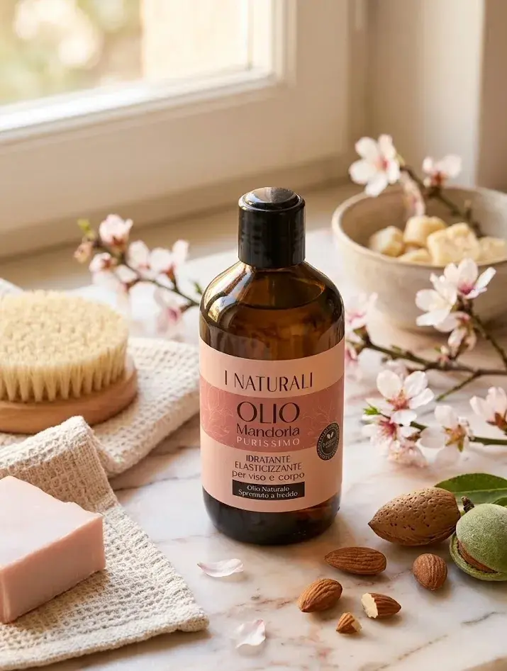 Olio di Mandorla Purissimo 250ml – I Naturali | Idratante Elasticizzante Viso e Corpo