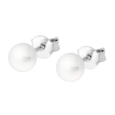 Orecchini con Perla mm 6 in ARGENTO 925