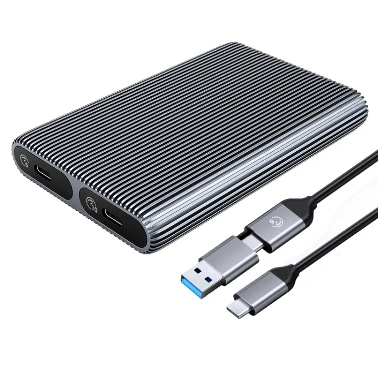 ORICO AM2C3-2SN Dual-bay M.2 NVME + SATA SSD Enclosure(Grey)