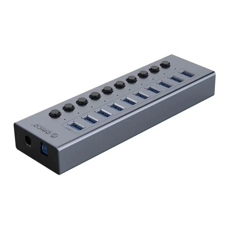 ORICO BT2U3-10AB-GY-BP 10 Ports USB 3.0 HUB with Individual Switches(UK Plug)