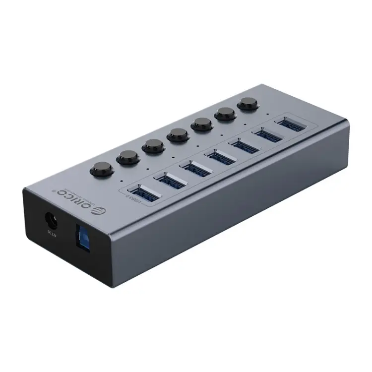 ORICO BT2U3-7AB-GY-BP 7 Ports USB 3.0 HUB with Individual Switches(EU Plug)