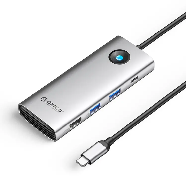 ORICO PW11-8PC Type-C / USB-C 8-in-1 5Gbps Multifunction Docking Station(Silver)