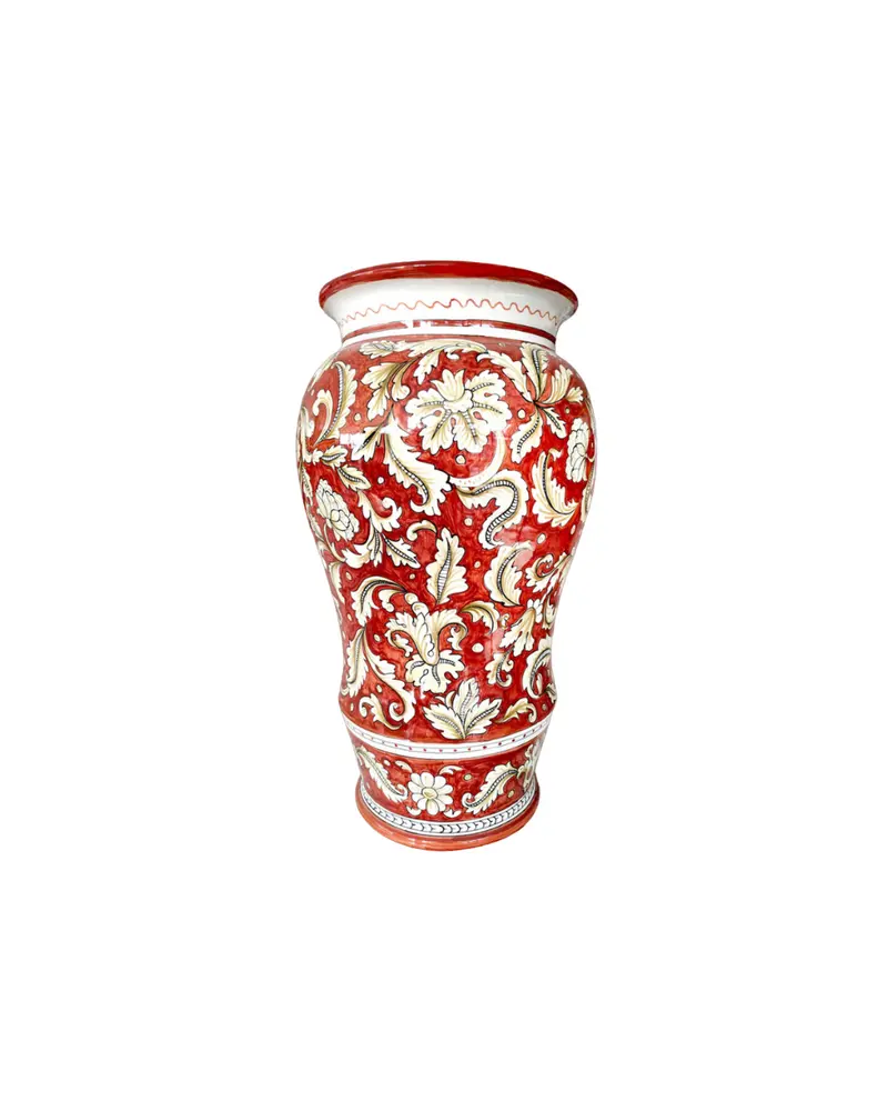 Ornato Red Ceramic Umbrella Stand