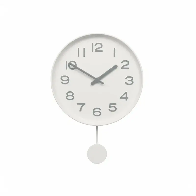 Orologio Bianco da Parete con Pendolo - Design Moderno 32cm