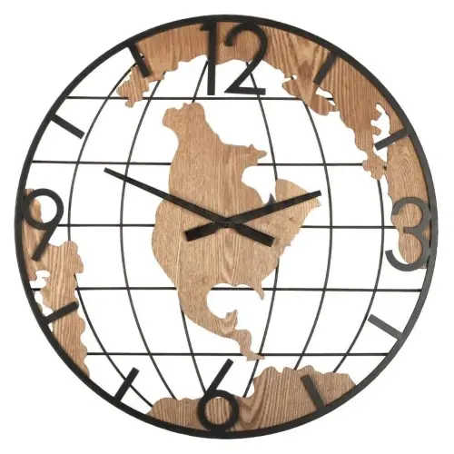 OROLOGIO DA PARETE GLOBE Ø 60 METALLO E MDF