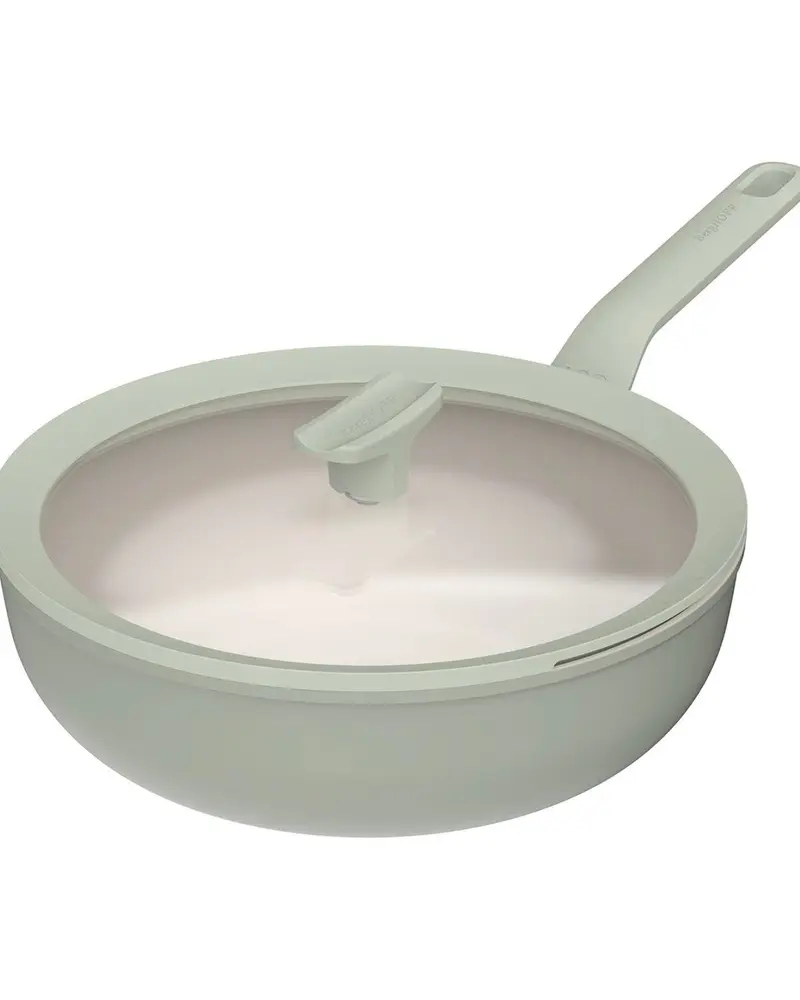 Padella wok antiaderente con coperchio balance sage verde salvia 28 cm